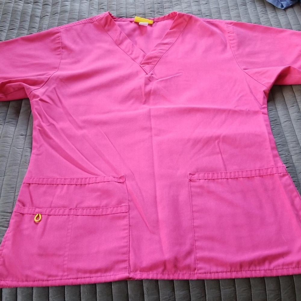 Wonder wink pink scrub top